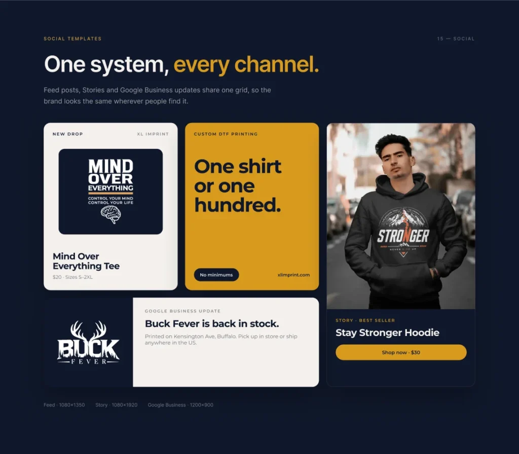 XL Imprint social media and Google Business templates